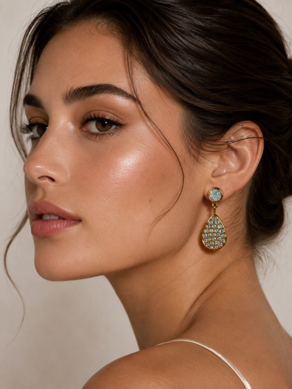 Swarovski Aurora Borealis Crystal Drop Earrings